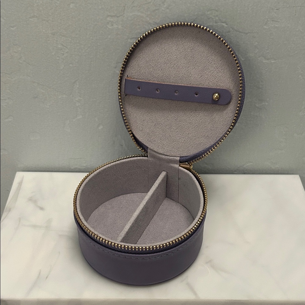 A New Day Travel Round Purple Jewelry Case with Zip Closure